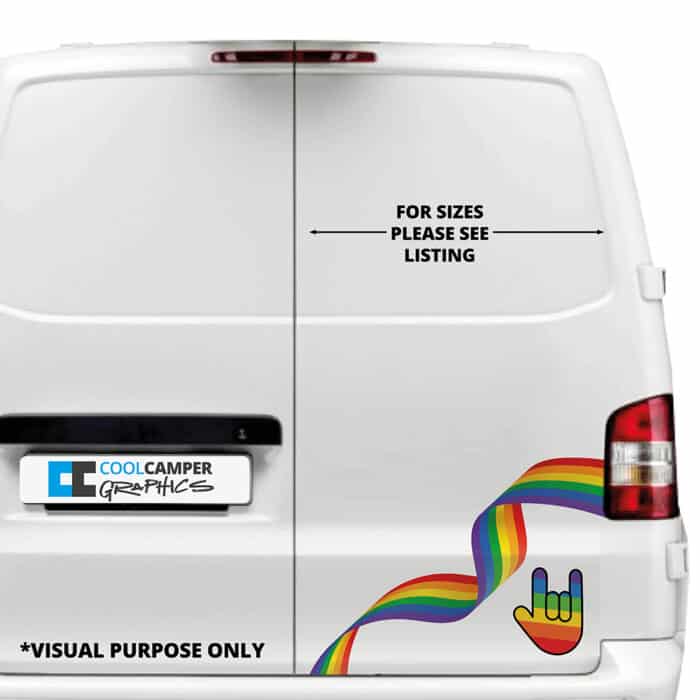 Transporter Camper Van Rear Pride Rainbow Graphic