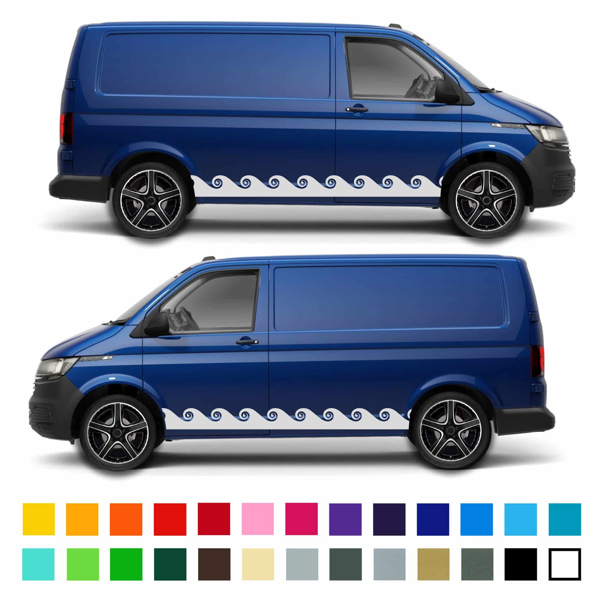 Transporter Camper Van Waves Stripe Graphics