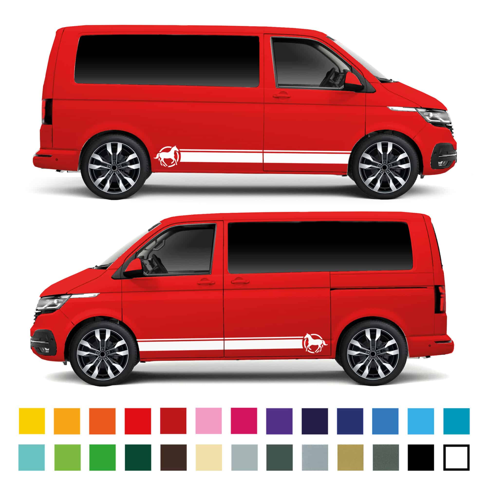 Vw Volkswagen Transporter Camper Van Horse Side Stripes