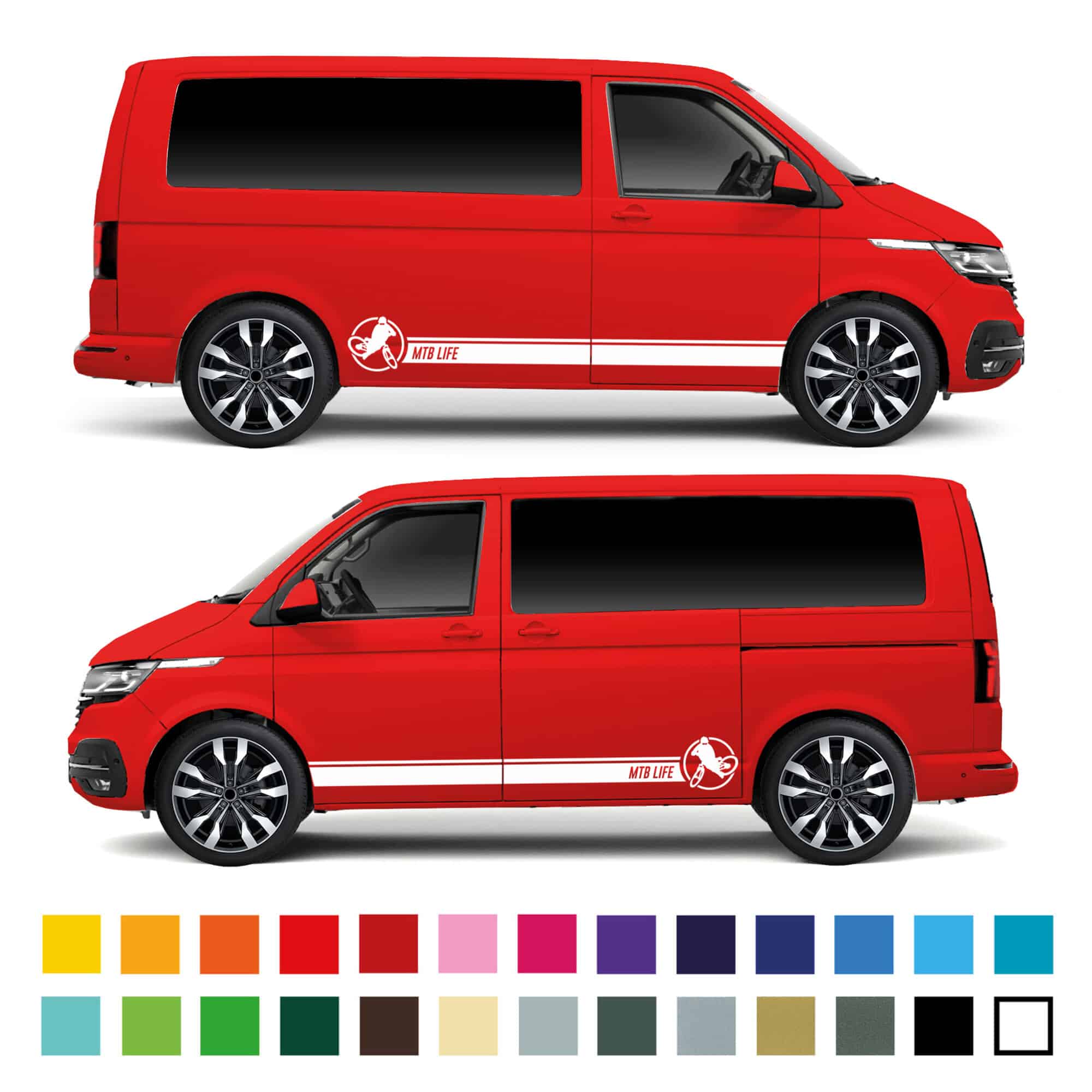 Vw Volkswagen Transporter Camper Mountain Bike Side Stripes