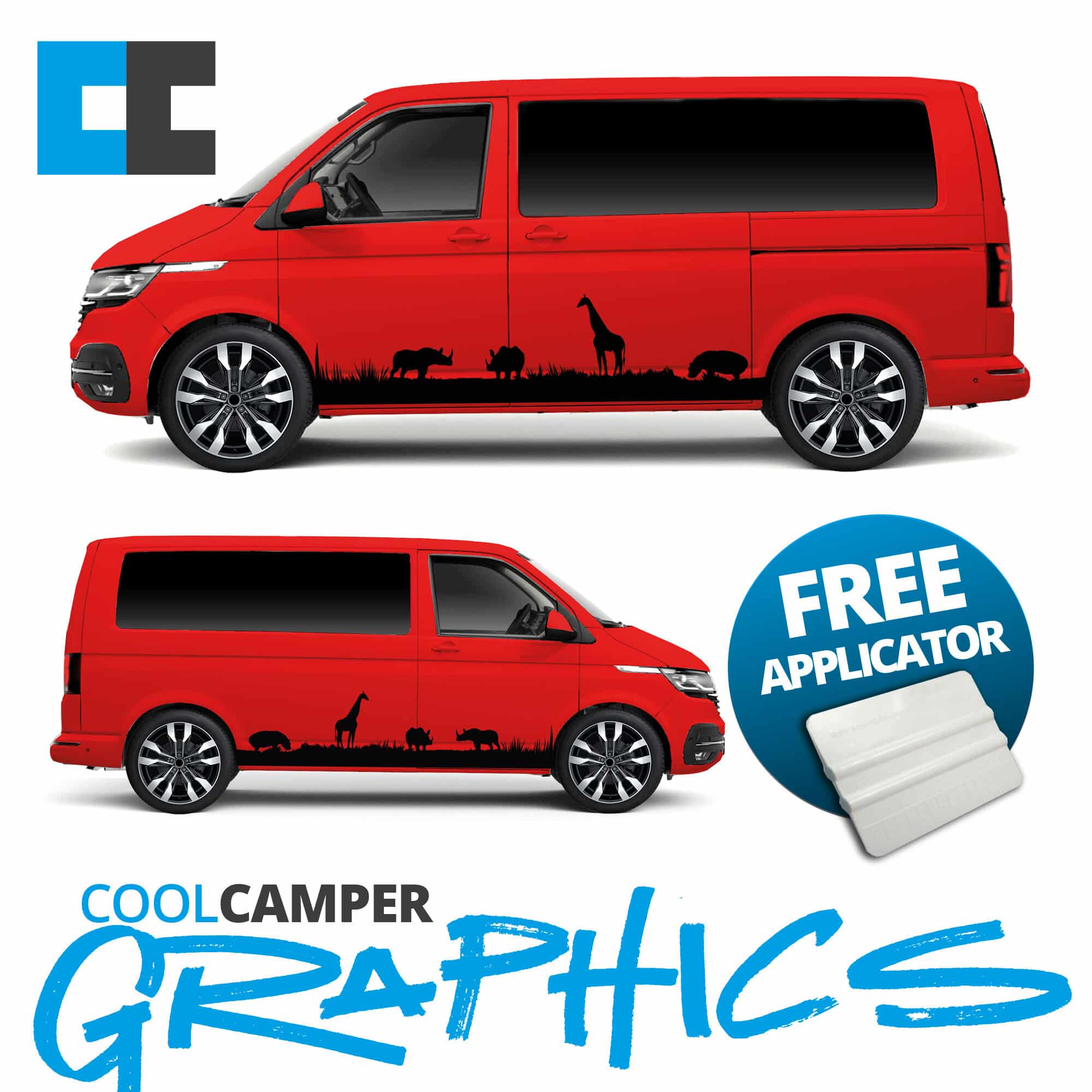 Vw Volkswagen Transporter Camper Van Safari Tour Side Stripe Graphics