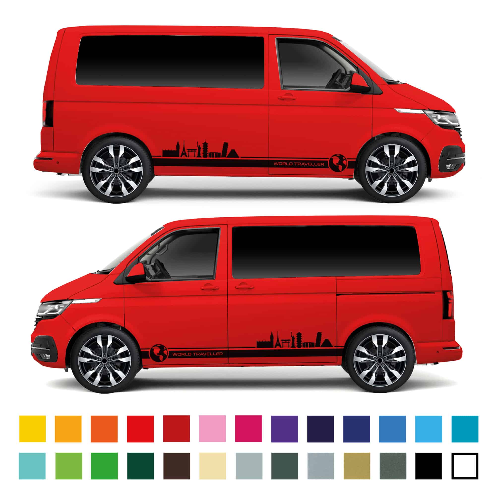 Vw Volkswagen Transporter Camper Van World Tourer Side Stripe Graphics