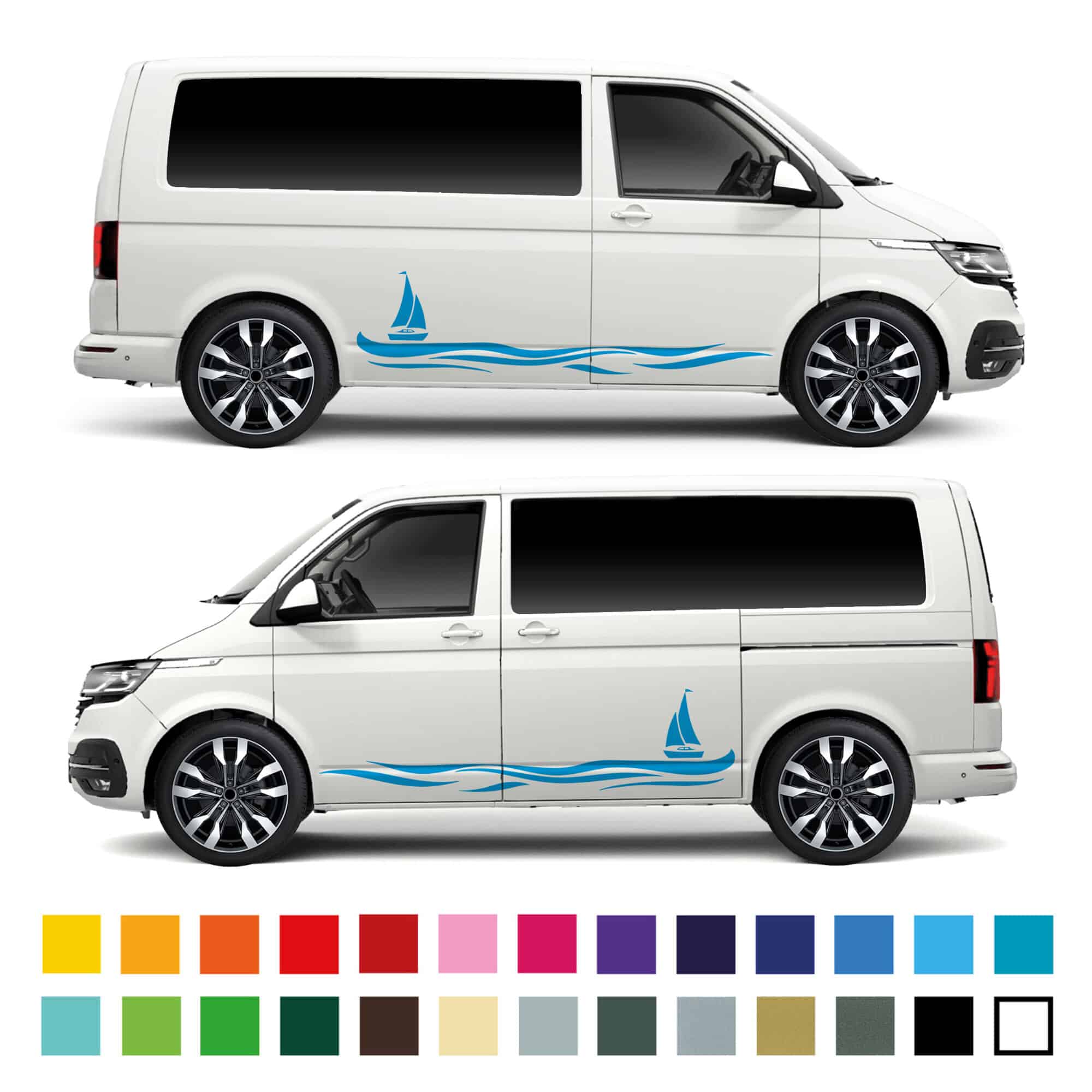 Vw Volkswagen Transporter Camper Van Sailing Side Stripe Graphics