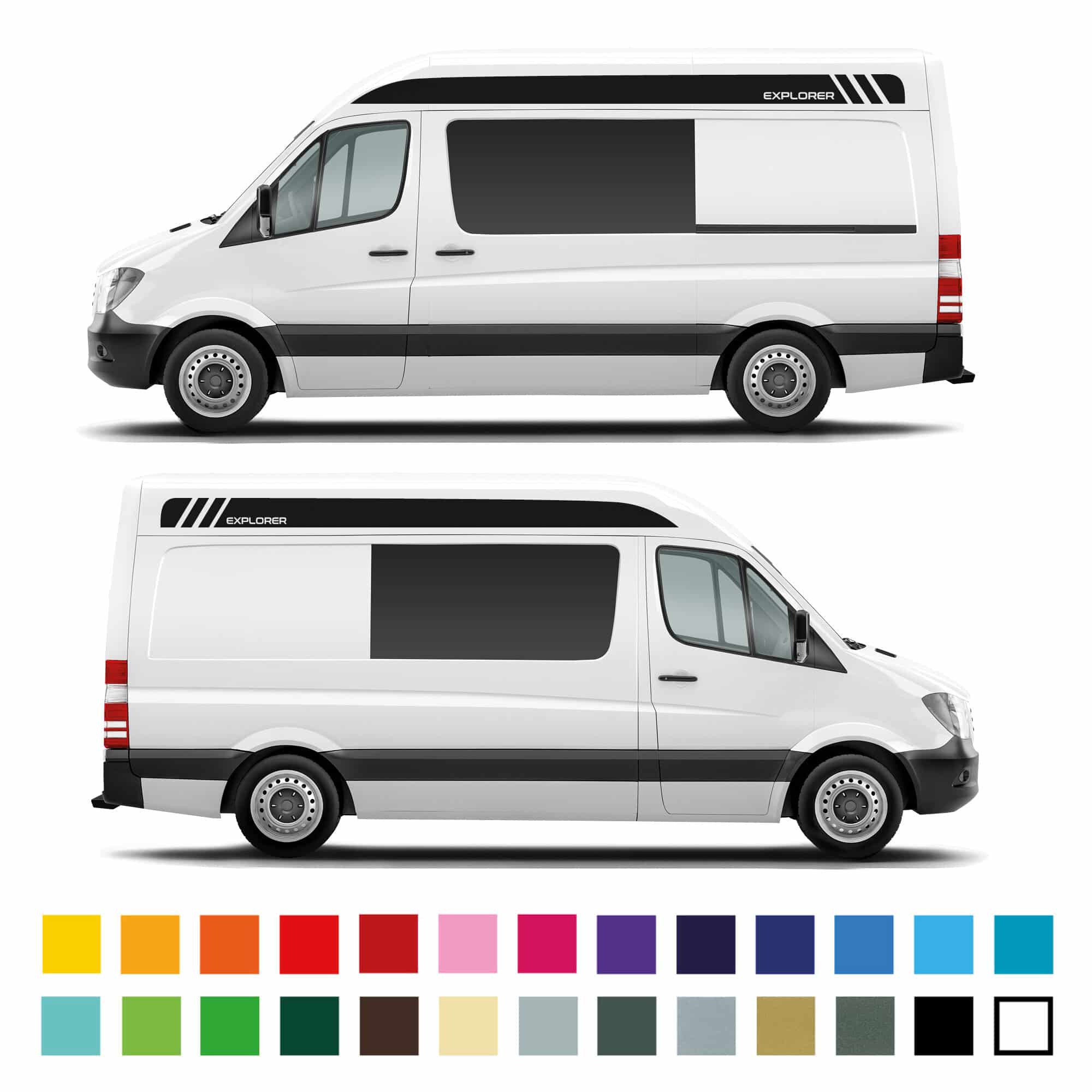 Mercedes Sprinter Van Work Van Camper Van Explorer Side Stripe Graphics