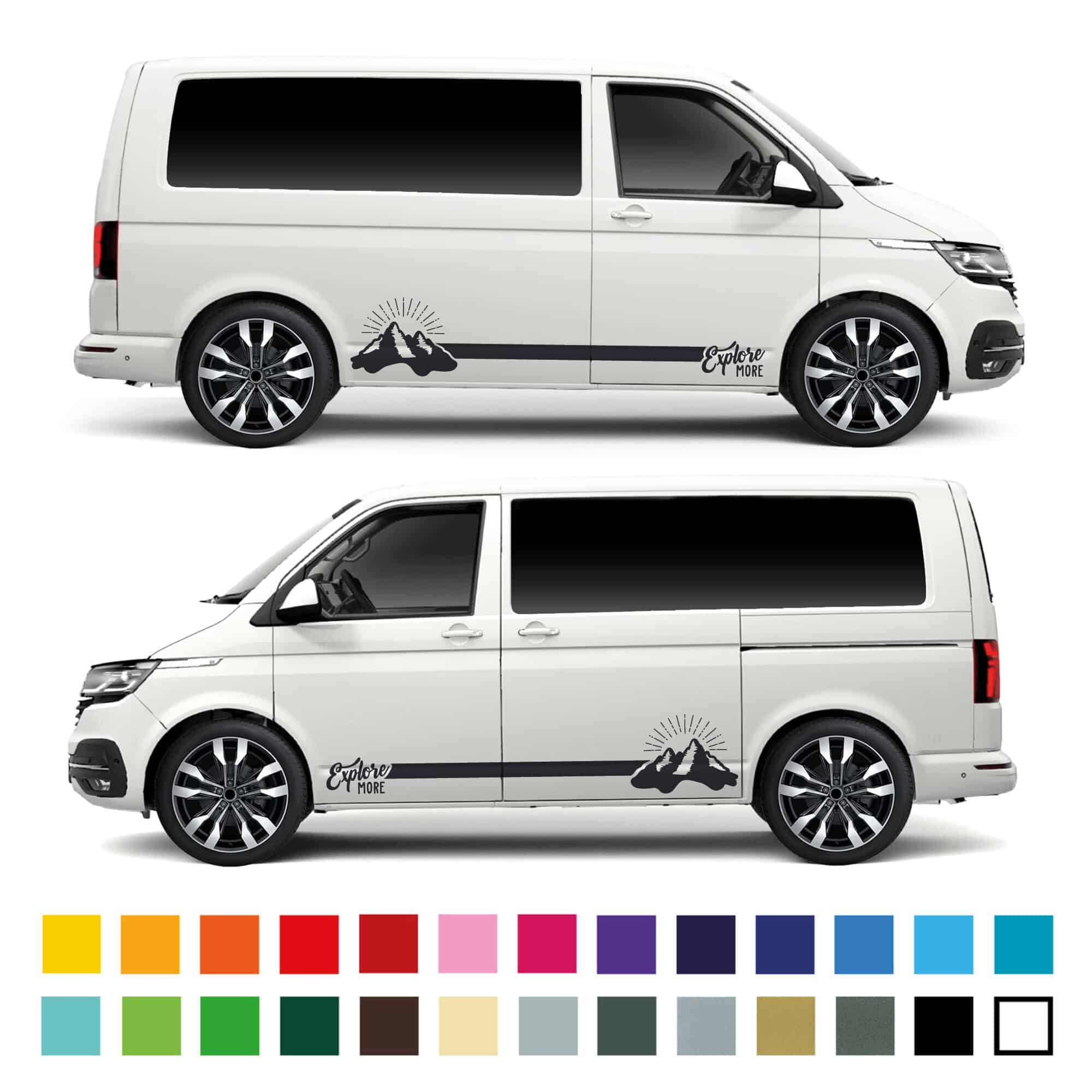 Vw Volkswagen Transporter Camper Van Explore More Side Stripe Graphics