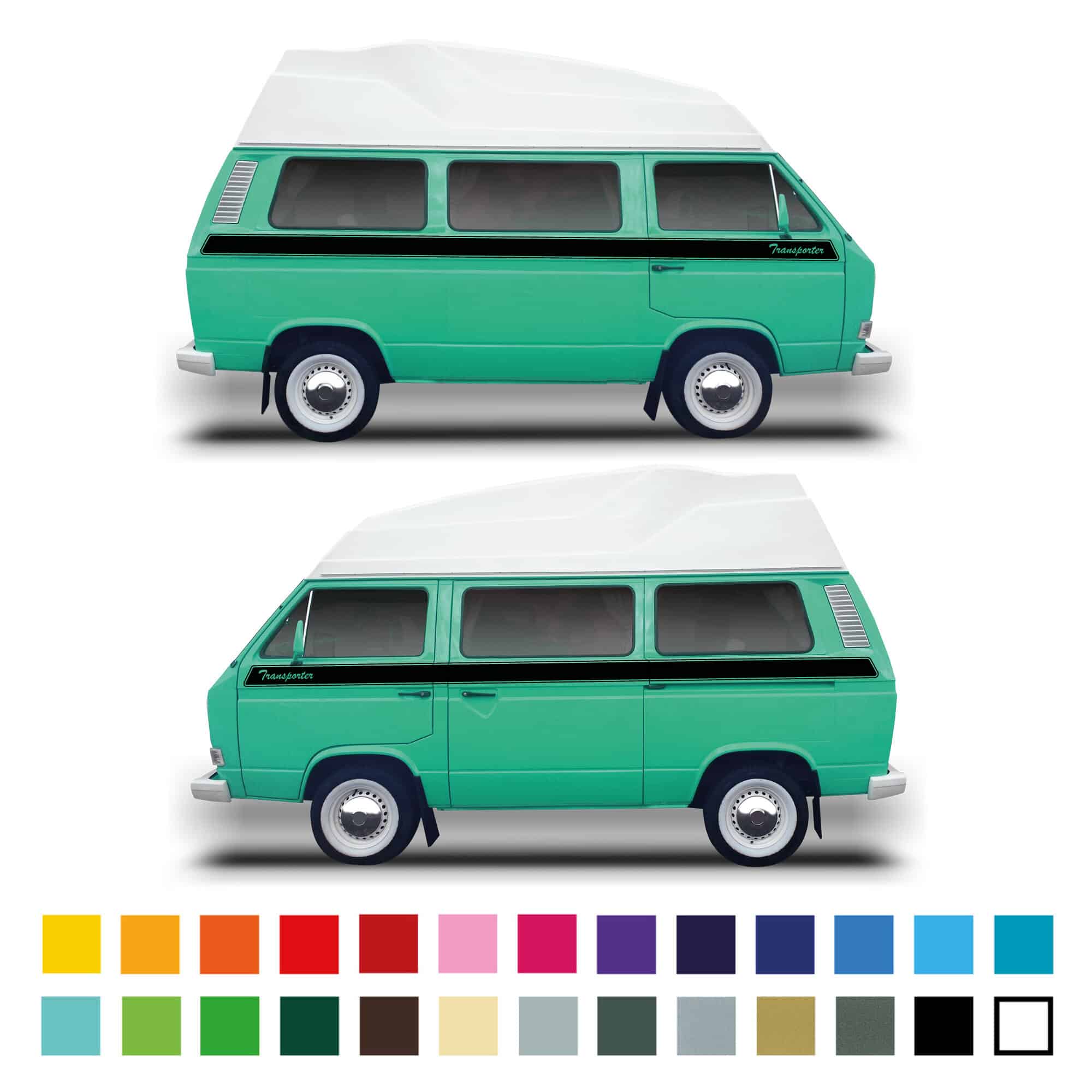 Vw Volkswagen Transporter T25 Camper Van Infill Side Stripes Graphics