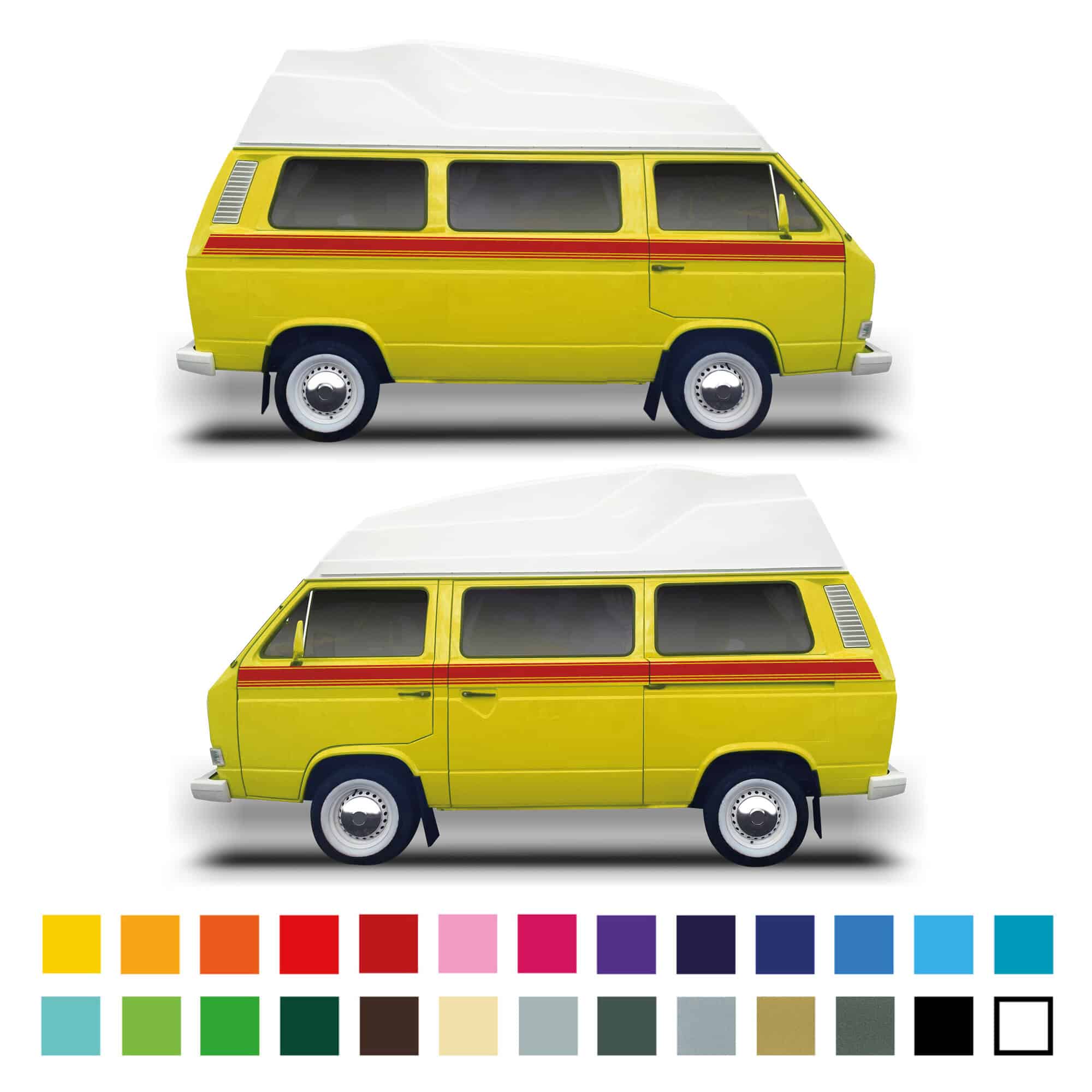 Vw Volkswagen Transporter T25 Camper Van Ladder Side Stripes Sticker