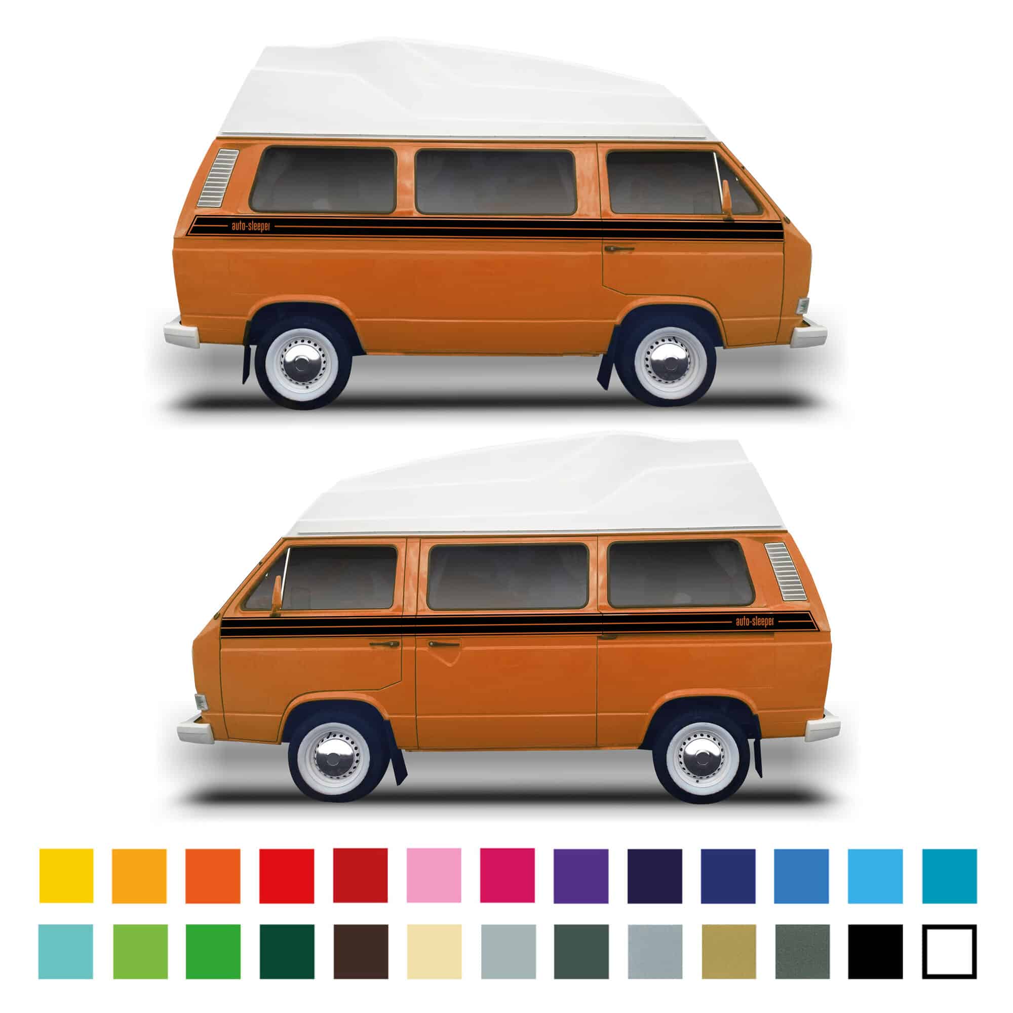 Vw Volkswagen Transporter T25 Camper Van Auto Sleeper Side Stripes Graphic