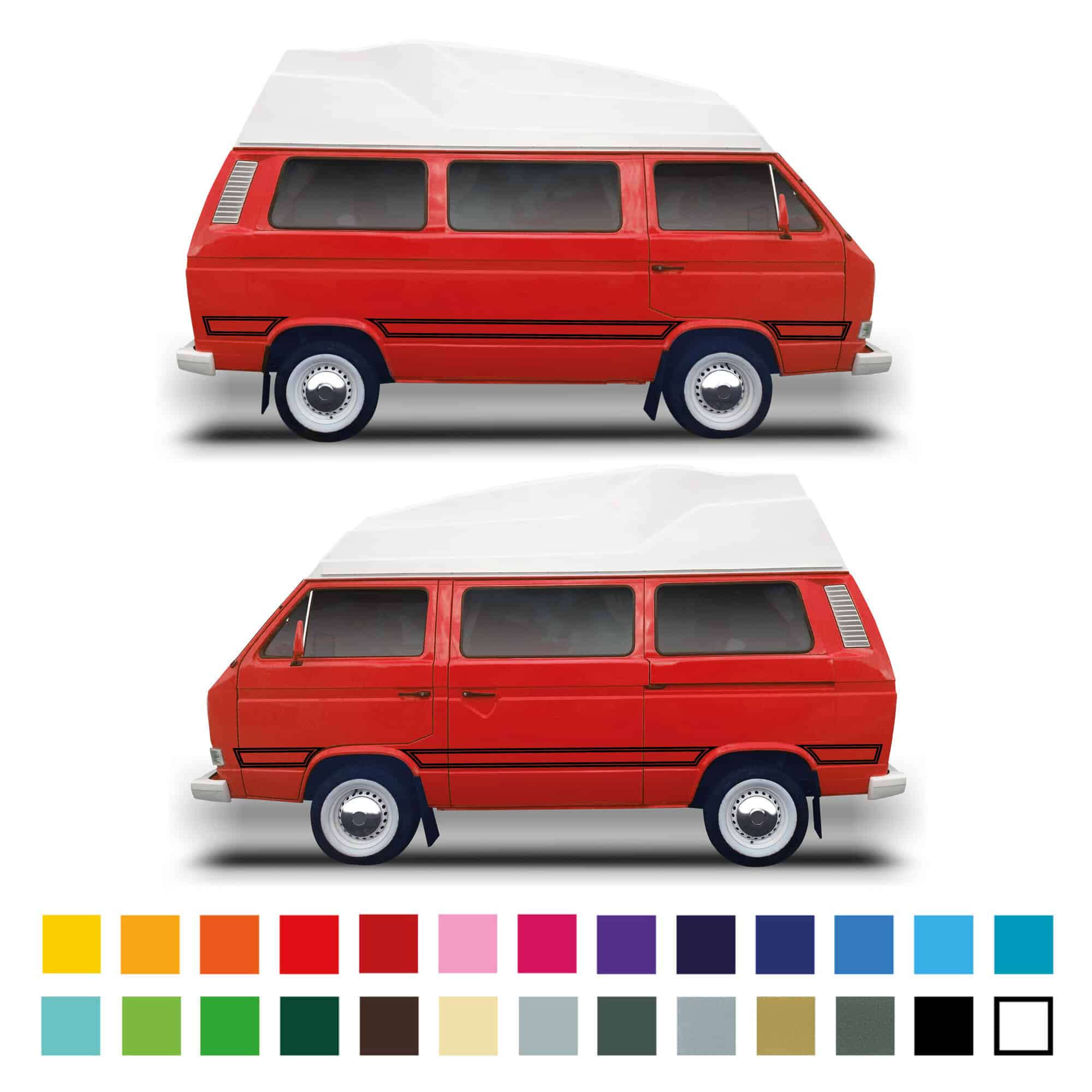 Vw Volkswagen Transporter T25 Camper Van Joker Side Stripes Sticker