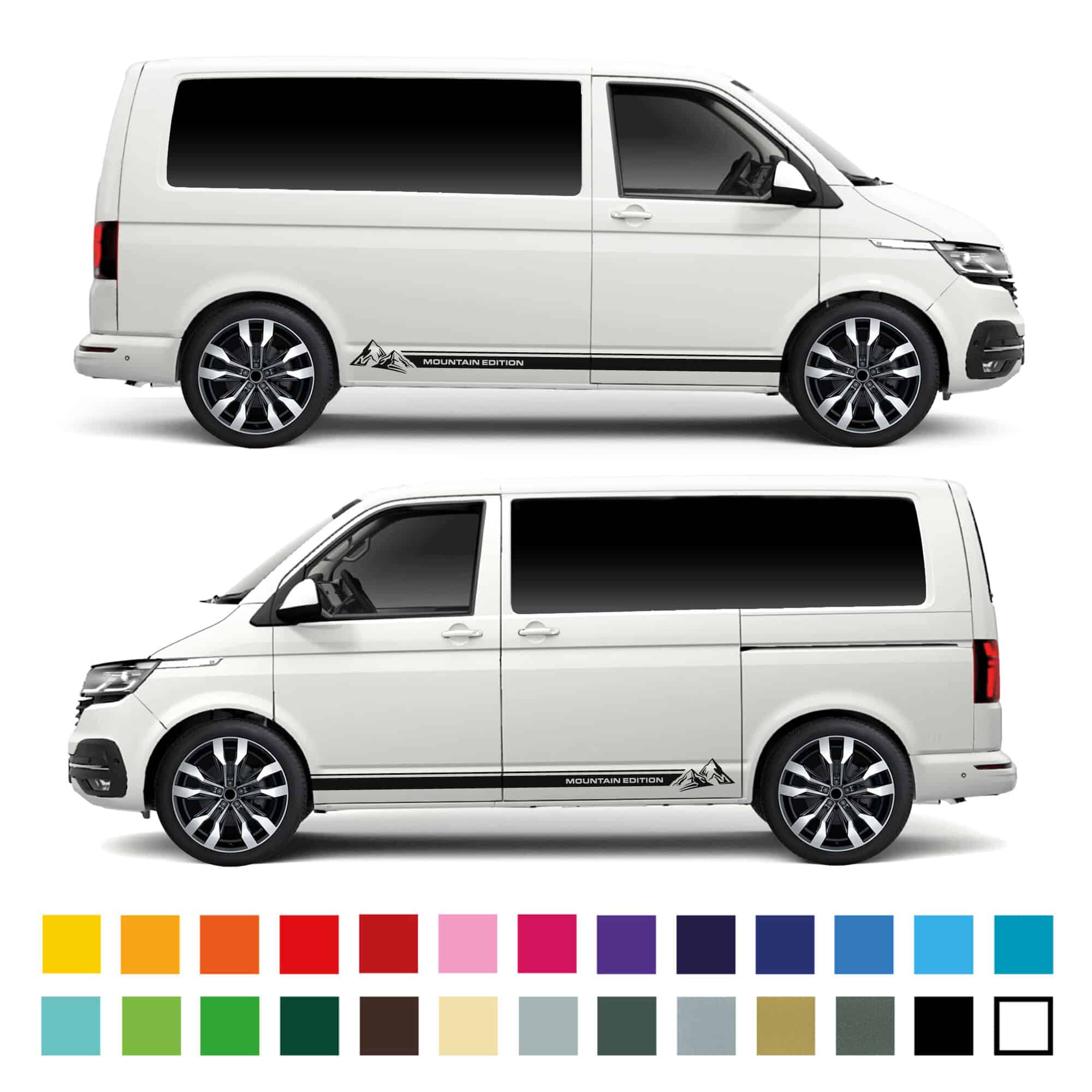 Vw Volkswagen Transporter Camper Van Mountain Edition Side Stripe Graphic Decals