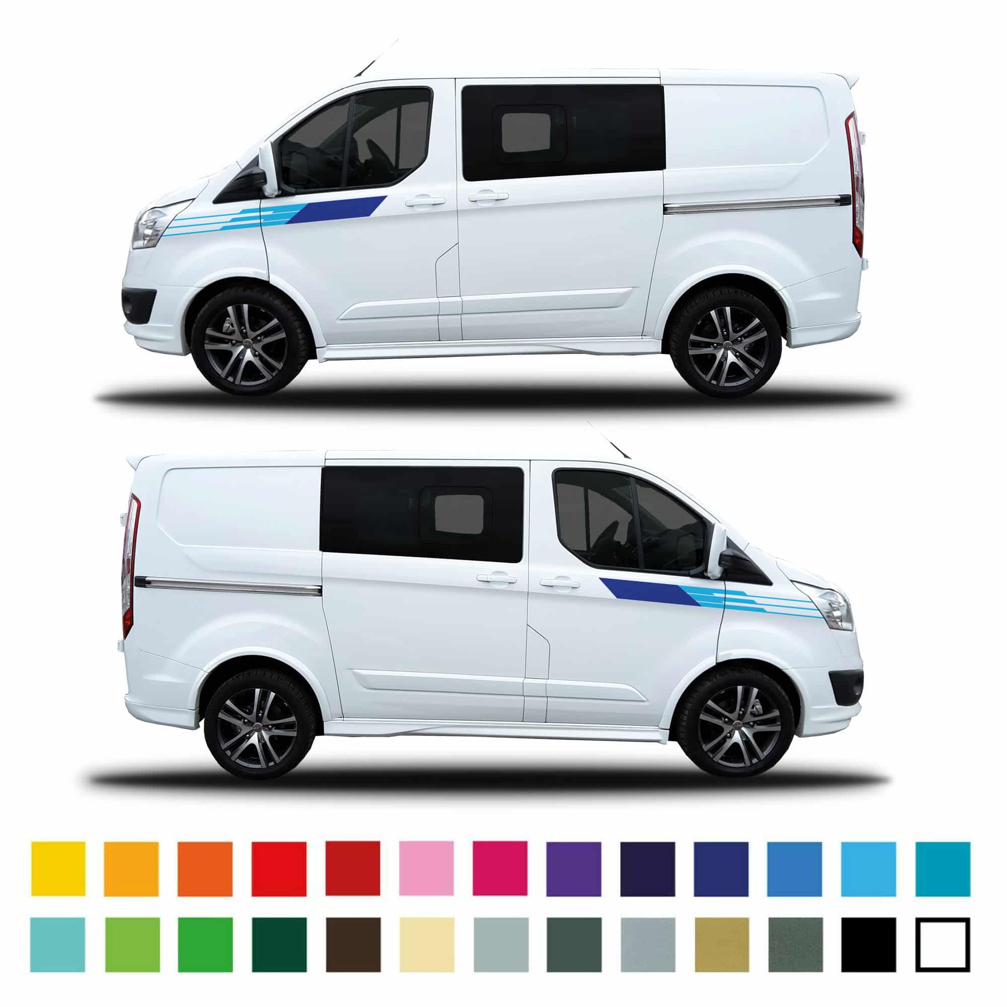 Ford Transit Custom Connect Side M-Sport Replica Stripe Graphics Decals Stickers