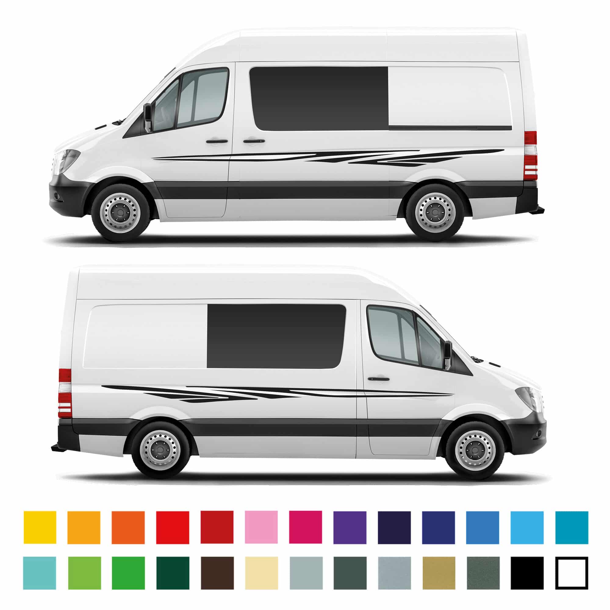 Mercedes Sprinter Camper Van Side Tribal Stripe Graphics Decals