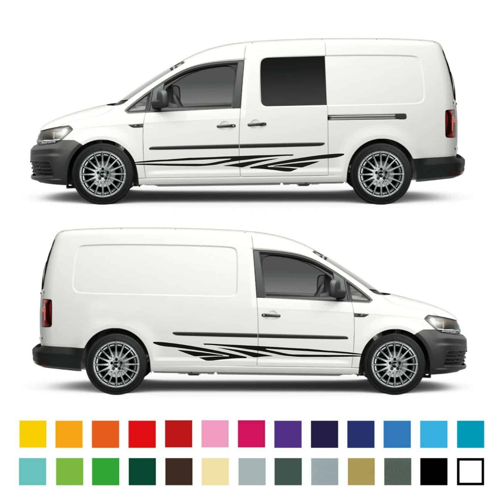 Vw Volkswagen Caddy Maxi Campervan Side Tribal Lower Stripe Graphics Decals