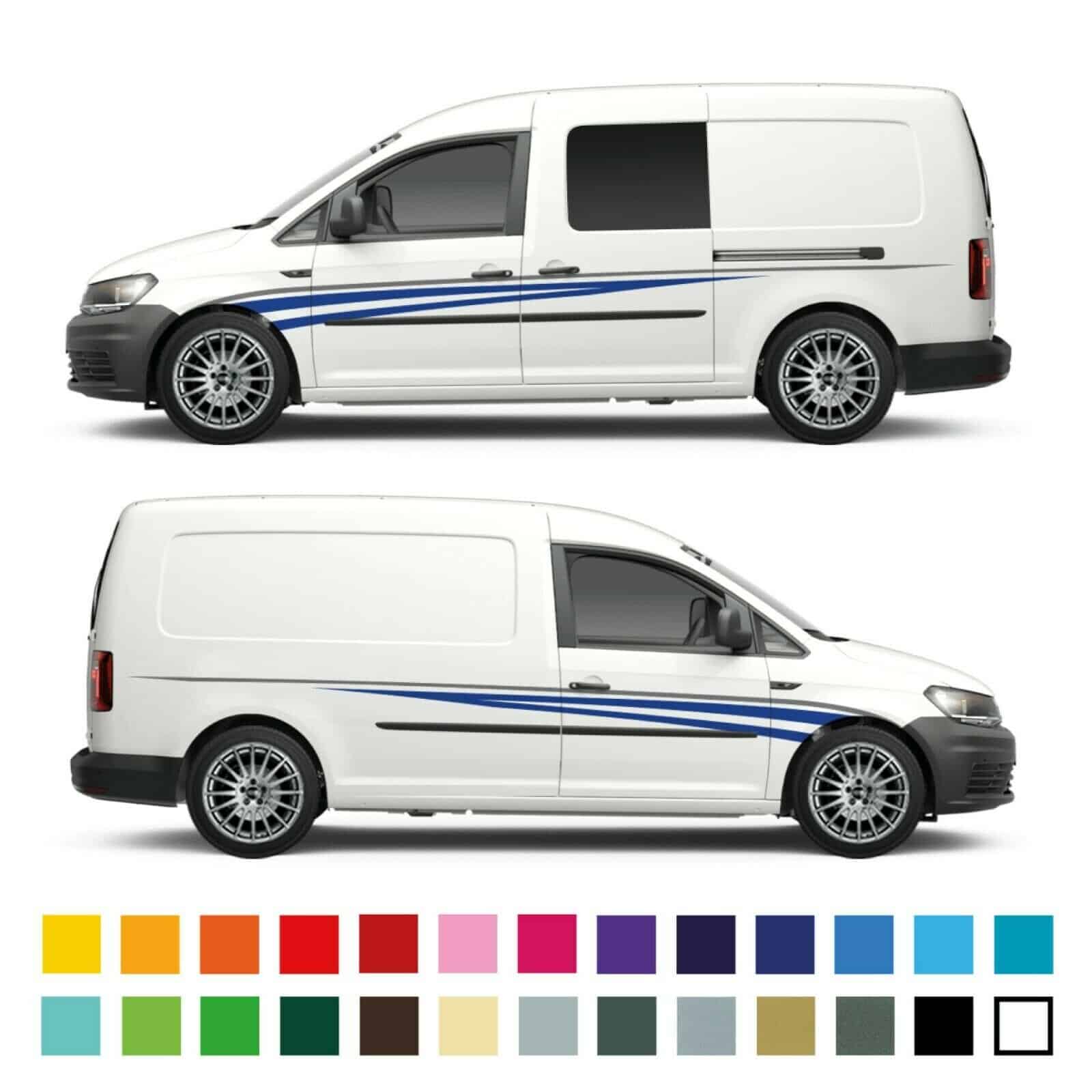 Vw Volkswagen Caddy Maxi Campervan Side Tail Slash Stripe Graphics Decals