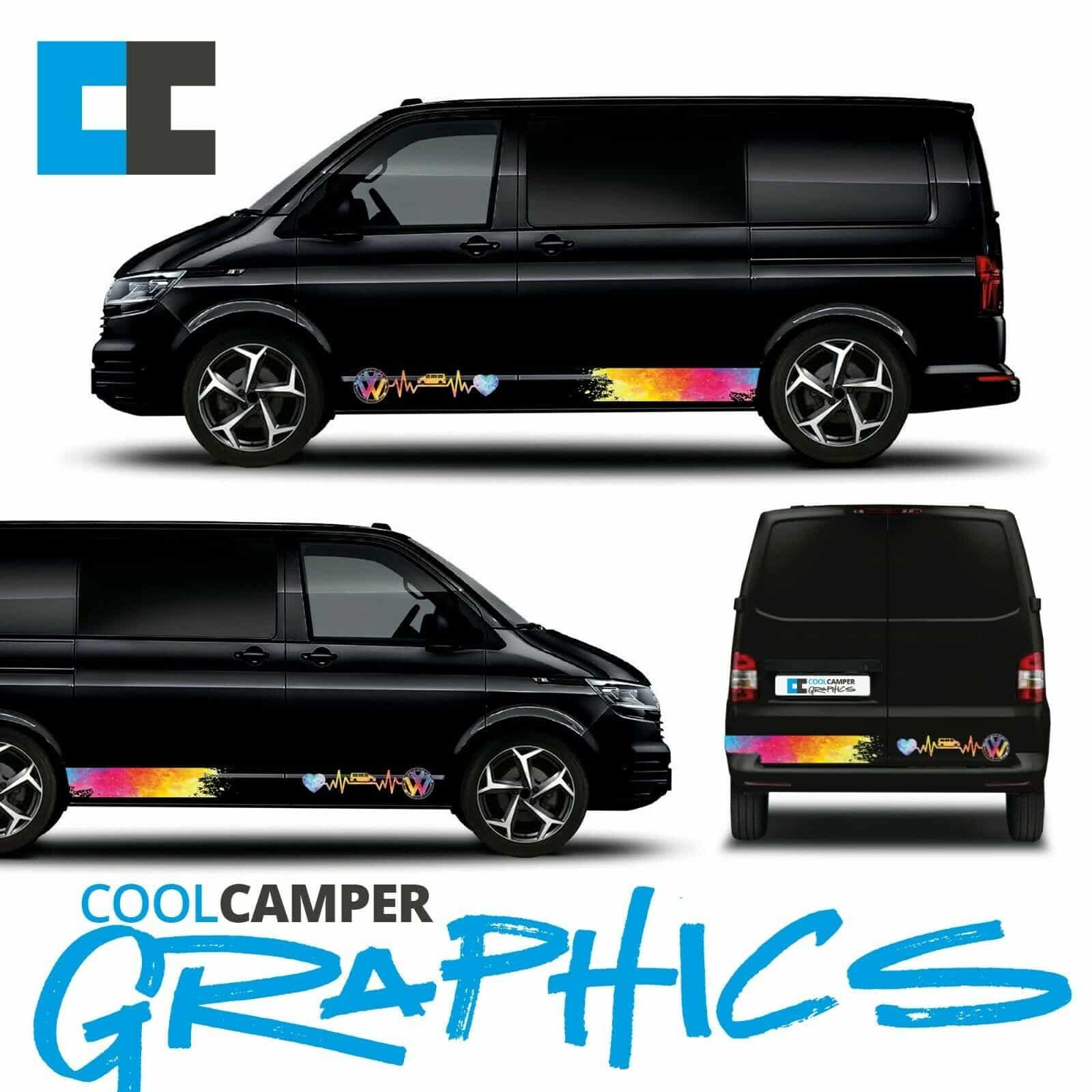 Vw Volkswagen T4 T5 T6 Camper Paint Special Edition Side And Rear Stripe Stickers