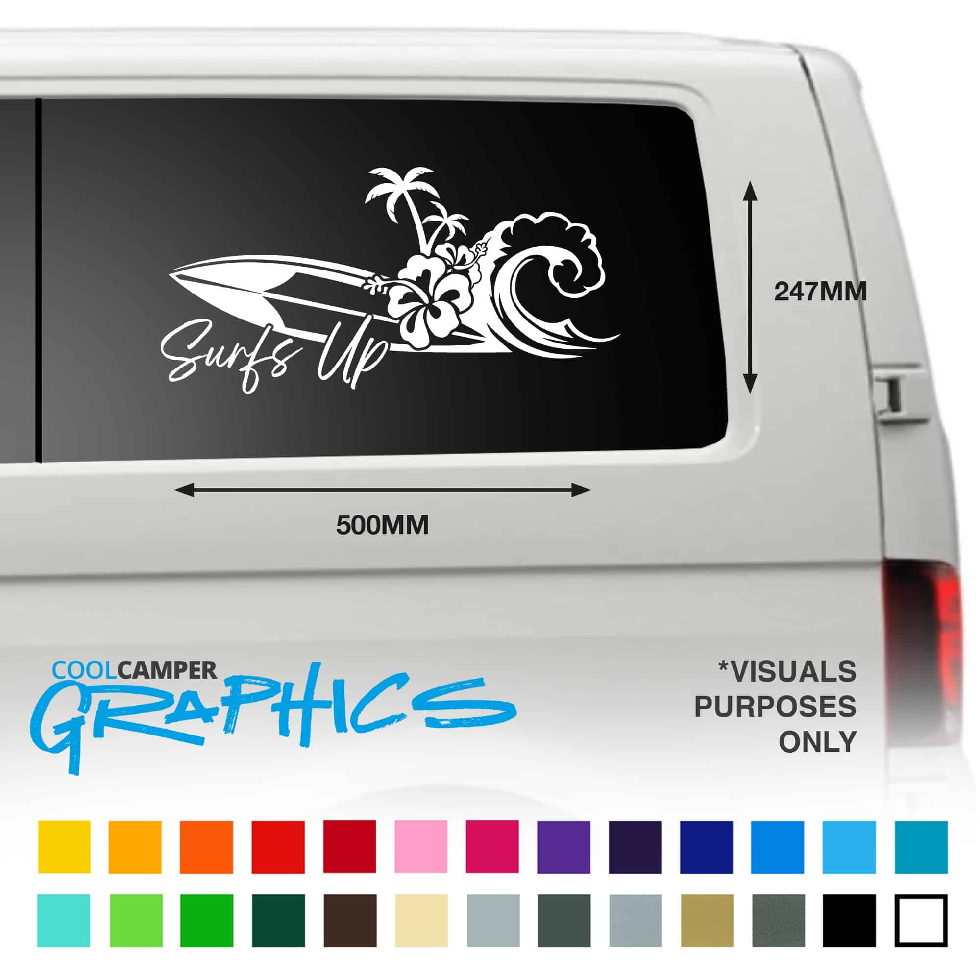 Volkswagen Vw Transporter T4 T5 T6 Campervan Surfs Up Panel Graphic Decal