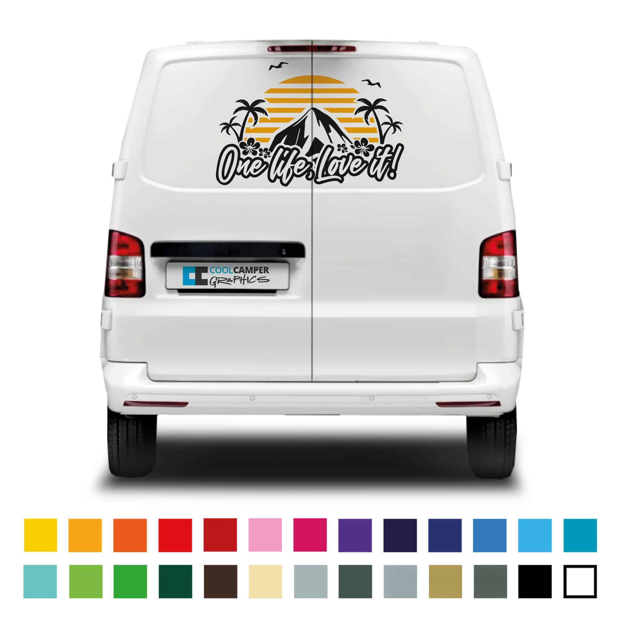 Volkswagen Vw Transporter T4 T5 T6 Campervan One Life Rear Stripe Graphic Decal 